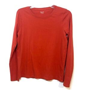 Madewell Size S Rust Long Sleeve Tee 100% Cotton